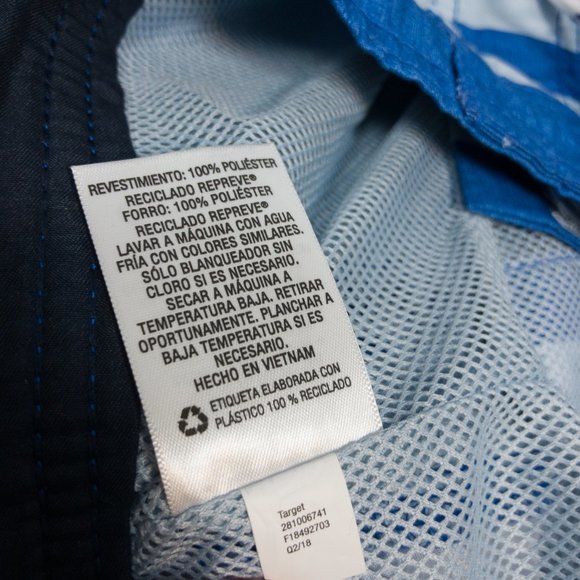 9" Blue Stripe Side Pocket Faux Board Shorts M NWT - Picture 8 of 8